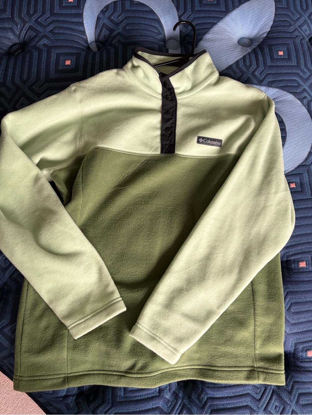 Men's Columbia Steens Green Half Snap Fleece Pullover Size M